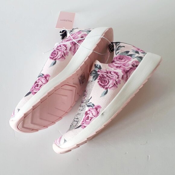 NWT Juicy Couture floral print and crystal embellished slip on knit sneakers, 10 - Picture 7 of 12